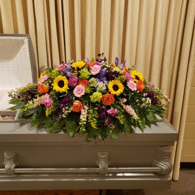 Bright and Colorful Casket Spray – photo 3