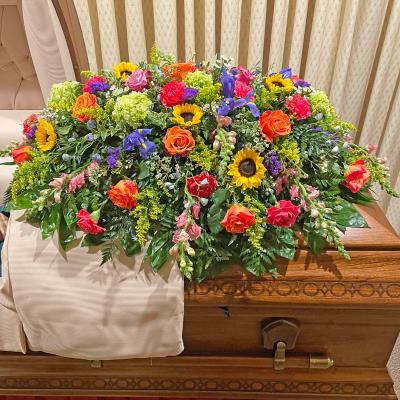 Bright and Colorful Casket Spray – photo 2