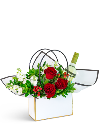 Petals and A Pour Tote with White Wine