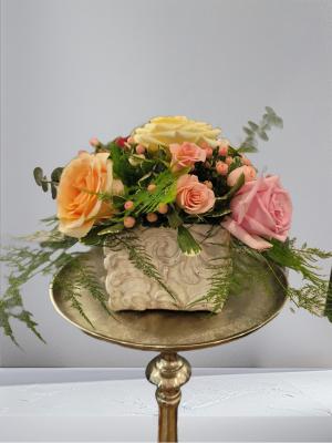 Blush & Peach Rose Arrangement