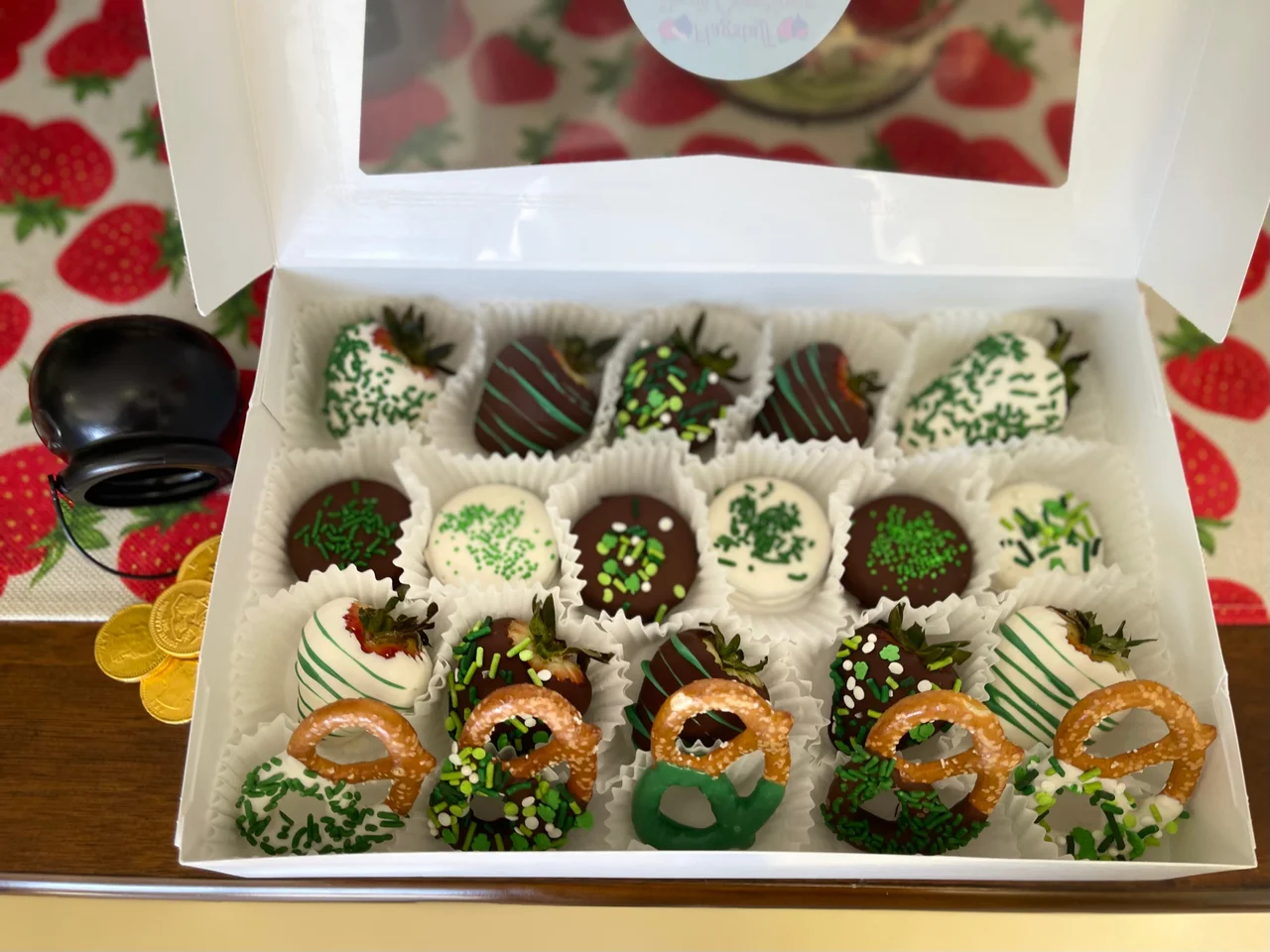 Box of Chocolate Dipped Strawberries, Oreos and Pretzels – photo 3