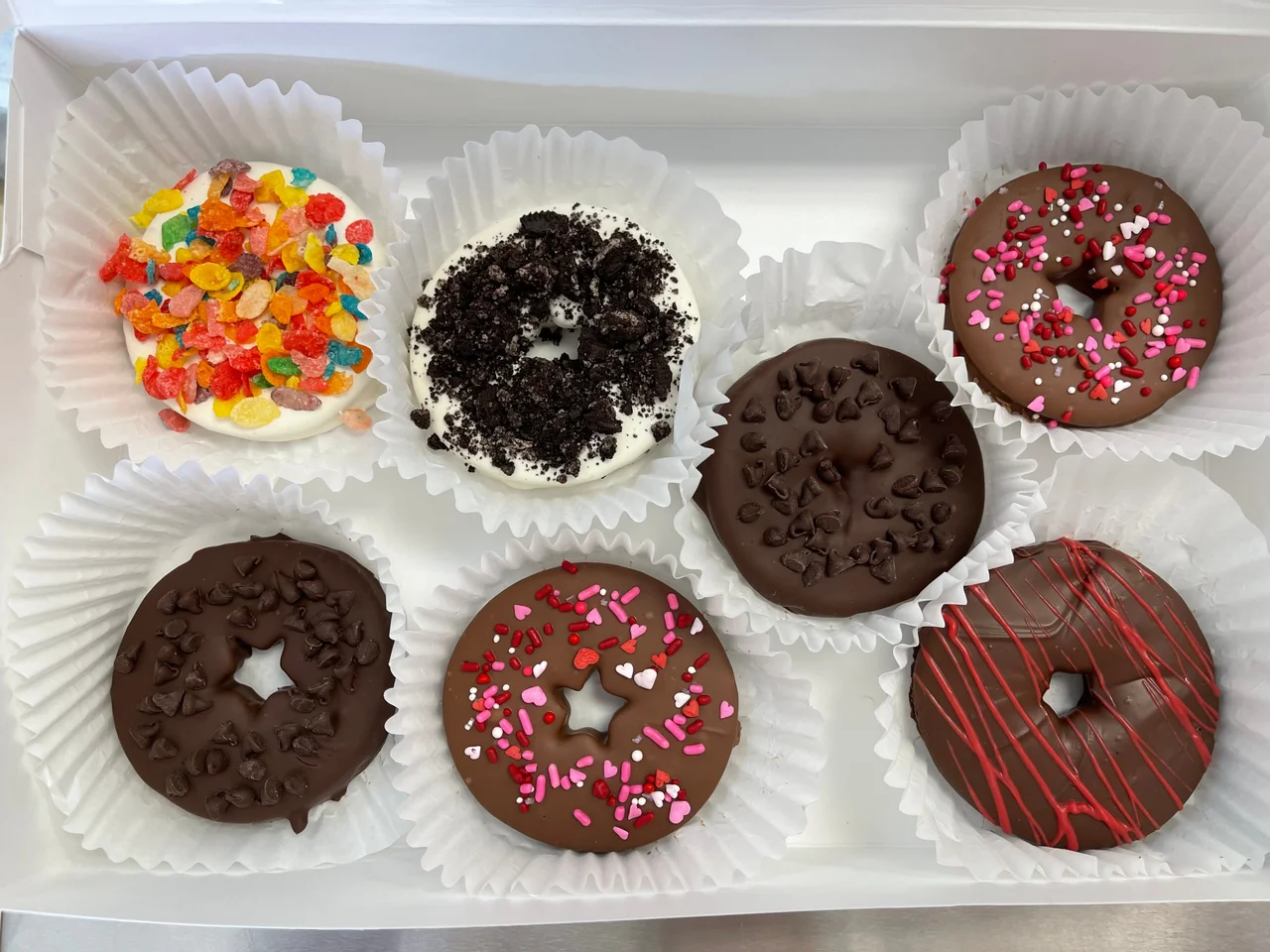 Chocolate Covered Apple Donuts 7 count box