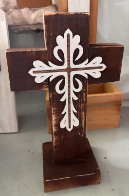 16" Wooden Sympathy Cross – photo 3