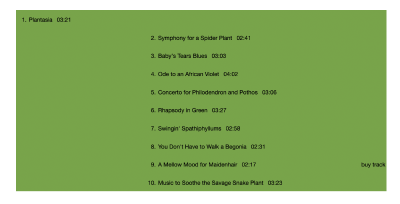 Mort Garson's Plantasia - Tracklist